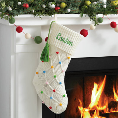 Knit Pom Pom Stocking