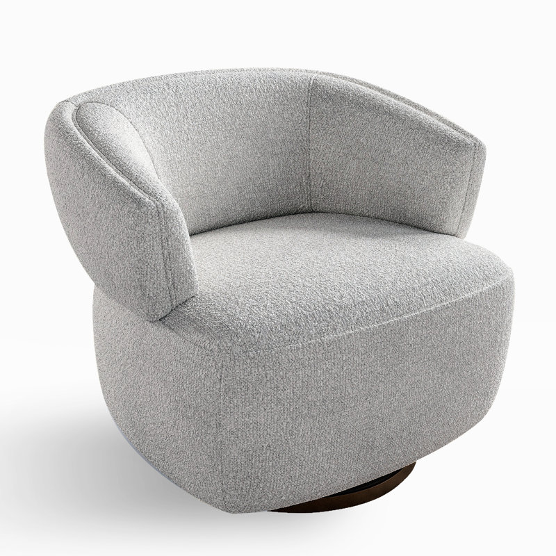 Chaise pivotante à 360 degrés en gris - entièrement assemblée, revêtement en tissu, base en métal stable - tissu, Gris