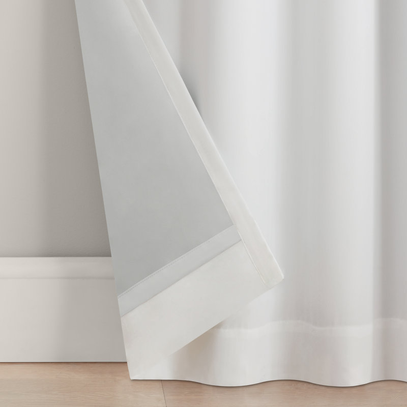 Eclipse Kids Blackout Curtains, Kids Curtains with Tacked Bow Tab Top Header, 84 in x 40 in, Thermaback 100% Blackout Curtains, Curtains for Kids Room or Playroom, 1 Window Curtain, White 