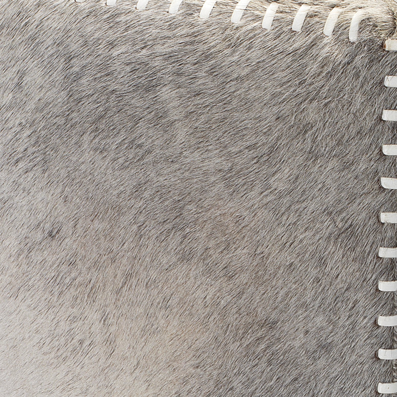 Square Pouf, Gray Hide