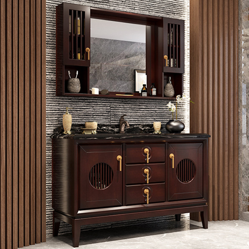 Chinese style retro bathroom Vanity., 47"