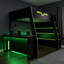 Lit mezzanine double en bois-498432302