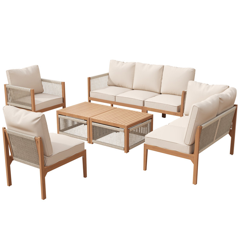 Garden Conversation Set For 6-7 People Gray, Beige