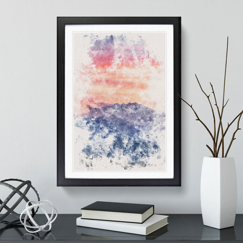 Swiss Mountain - Framed Print, 33cm H x 24cm W x 2cm D, Black Framed