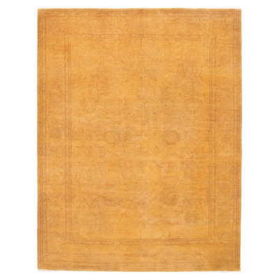 One-of-a-kind Hand Knotted Vibrance Dark Gold Wool Rug 8'11" x 11'8"