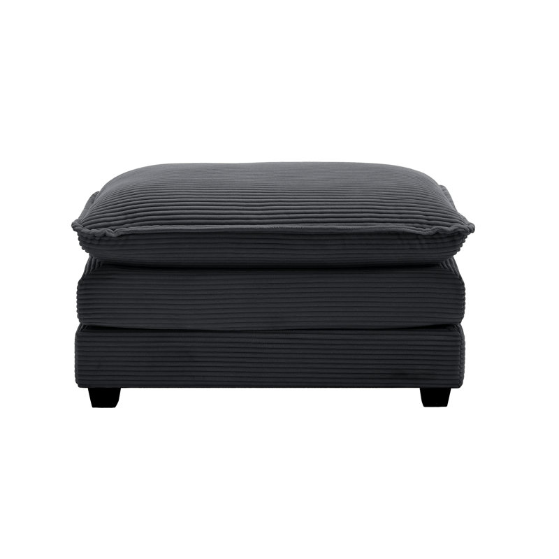 Velours côtelé gris confortable, se mélange avec des canapés pour une texture moelleuse et moderne, complète, Gris