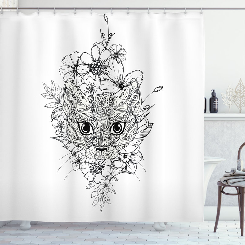 Shower Curtain with Hooks Included, 84"H x 69"W