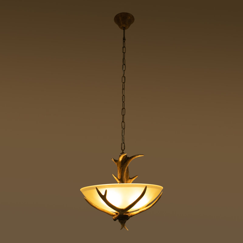 Bersa 3-Head E26 Antler Shape Resin Chandelier Adjustable Height