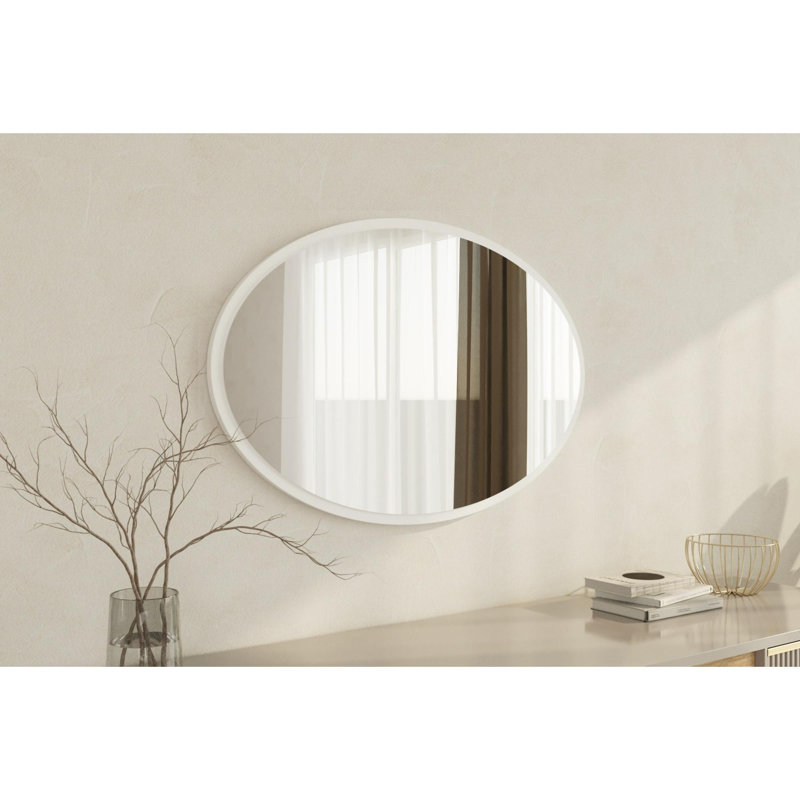 Elegant Wall-Mounted Mirror, 23.6 x 35.4 x 0.9 inches | 100% MDF with Ecological Flotal-E Finish | Modern White Design, Perfect for Home Decor & Enhancing Light in Any Room | Stylish and Functional Addition