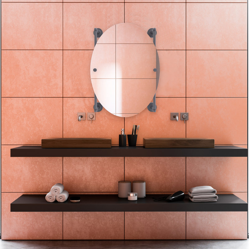 Miroir murale Alcott, Gris mat