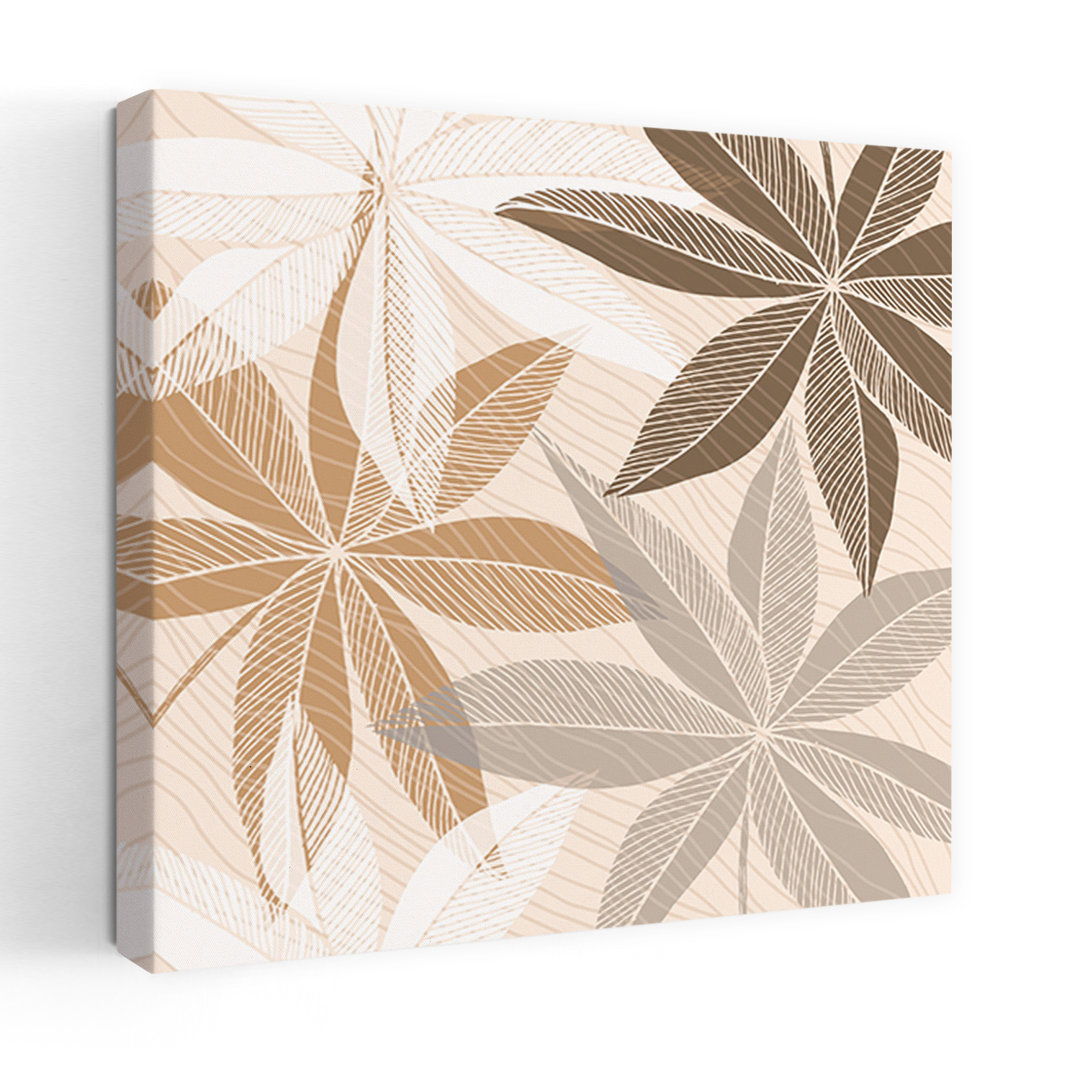 Earthy Botanical Layers Abstract Minimalist Modern Nature Plant Wall Art Print