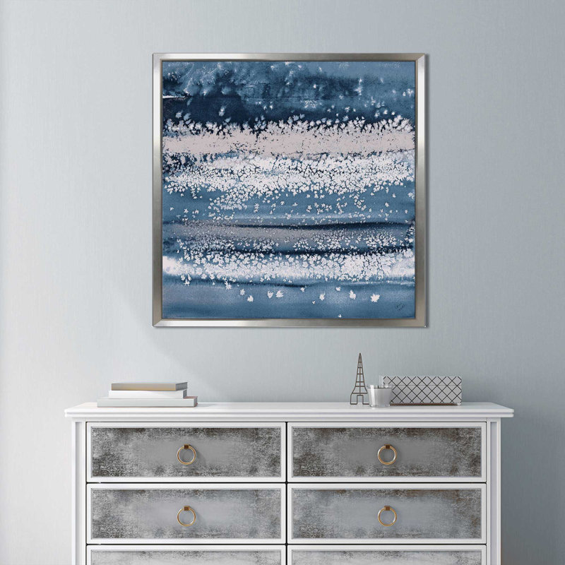 «Blue Winds», reproduction d'art sur toile encadrée, H 31,5 po x l 31,5 po x P 2 po, Cadre flottant argent