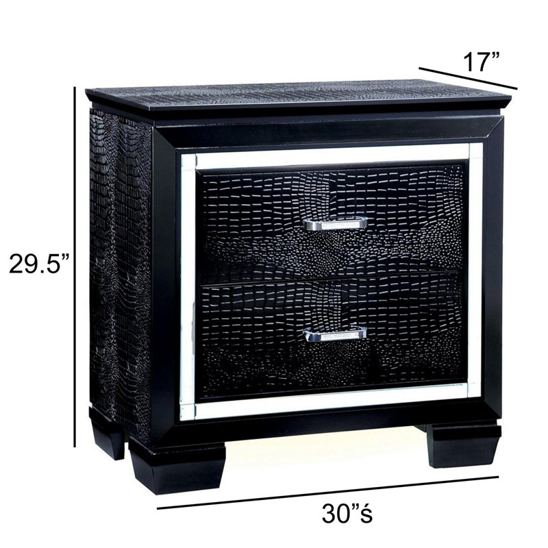 Aghanliss 2-Drawer Nightstand, Black