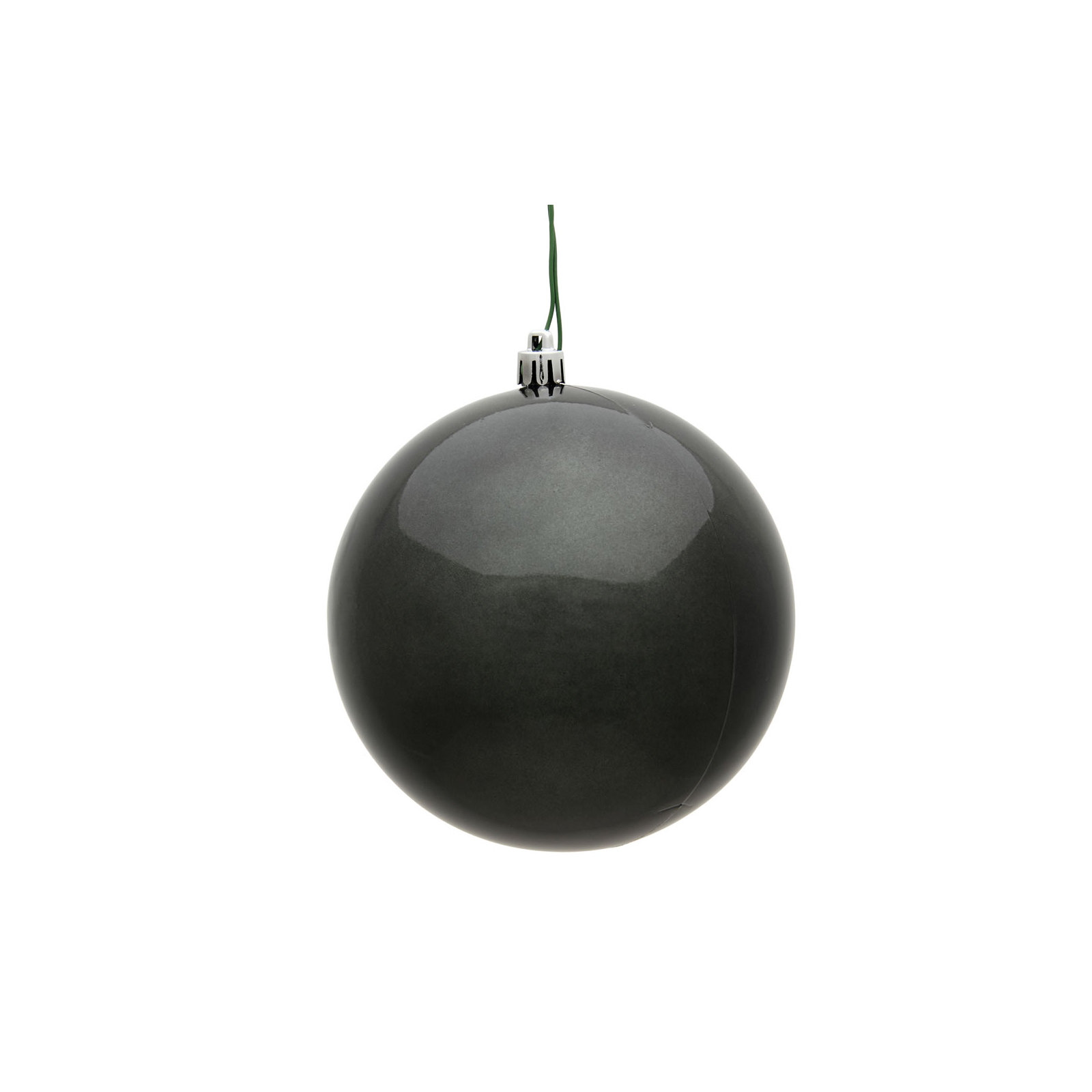 Holiday Décor Ball Ornament, Pewter Candy, 3" H x 3" W x 3" D