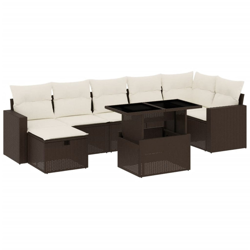 Ensemble de canapé de jardin en rotin PE Vidaxl