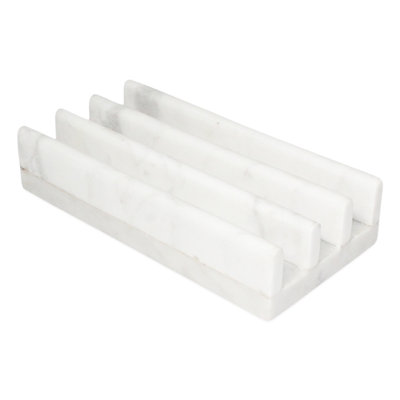 Support à découper en marbre blanc