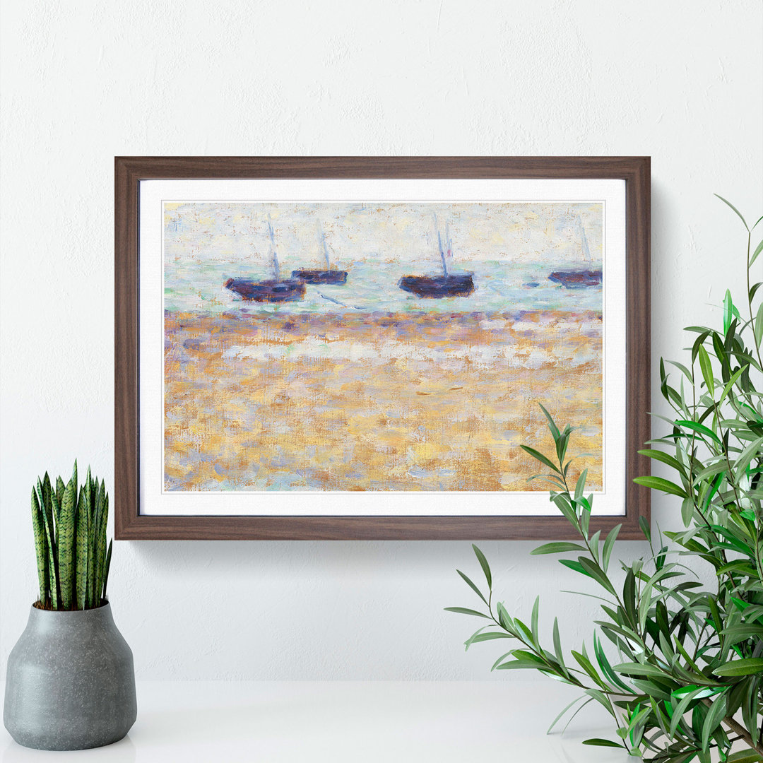 Four Boats at Grandcamp by Georges Seurat - Picture Frame Painting