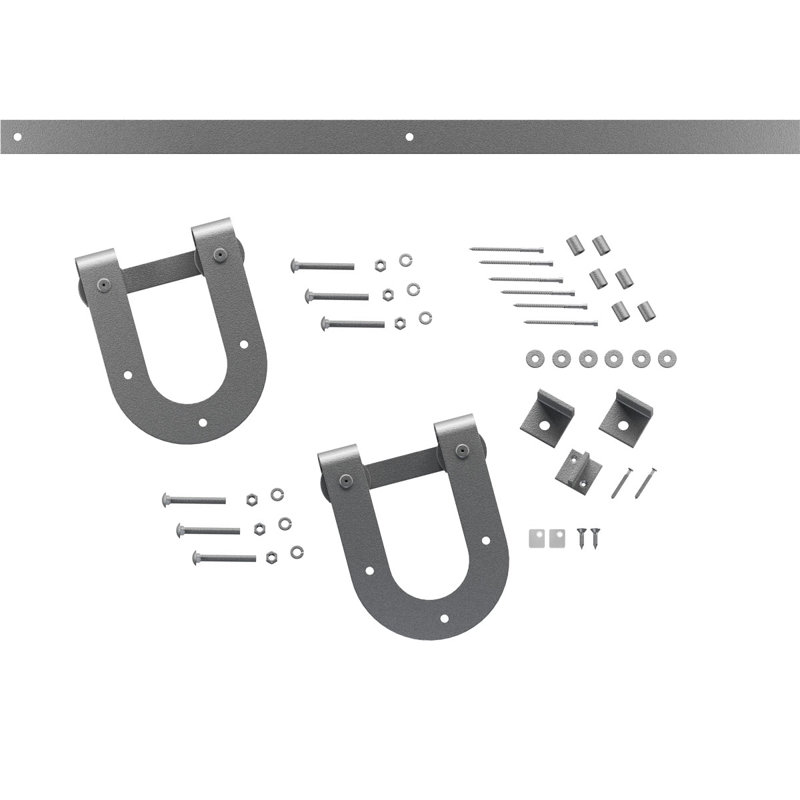 Ensemble de quincaillerie de porte de grange simple standard Premium Horseshoe, PC chrome, 60 po