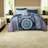 Boho Twin Bedding Set, Polyester Microfiber, Navy Medallion Design For Modern Bedrooms