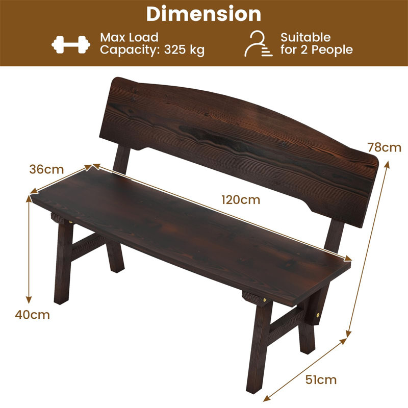 Manufactured Wood Wood Outdoor Bench