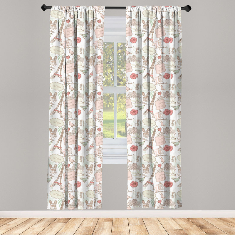 Semi-Sheer Rod Pocket Curtain Panels, 28" x 84"