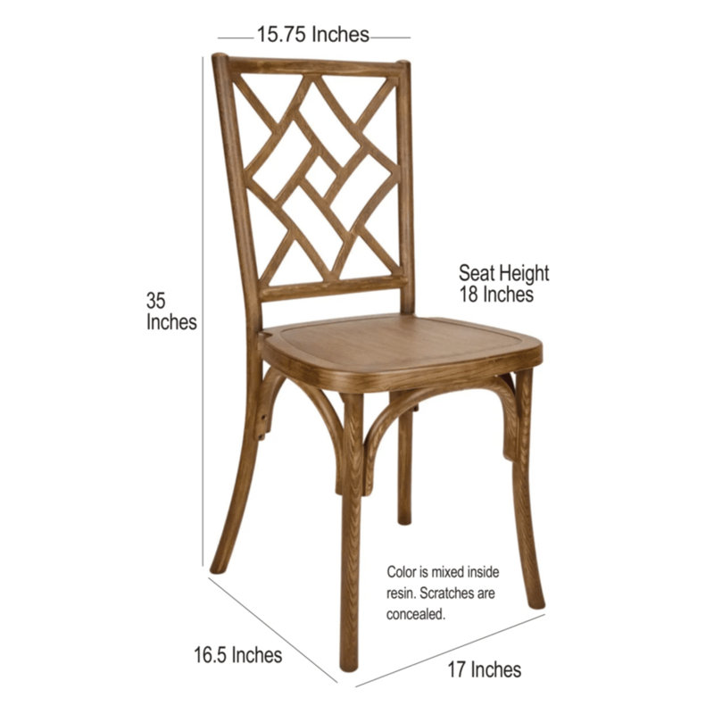Toughresin Mosaic Chair, 2 Chair Bundle By Chivari, Chestnut
