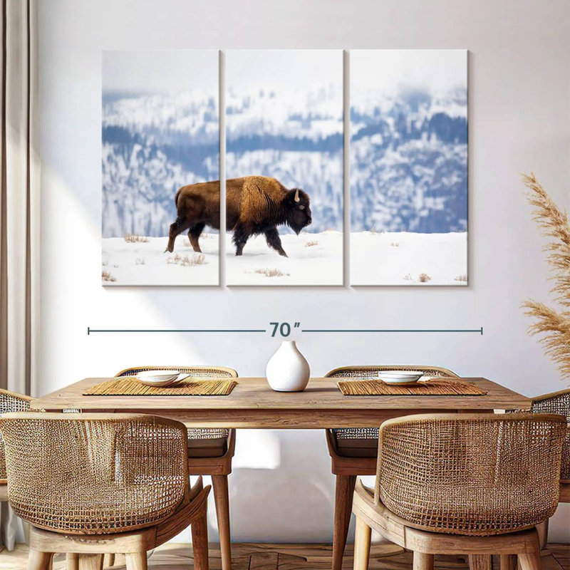 Brampt American Bison During Winter, 42" H x 65" W