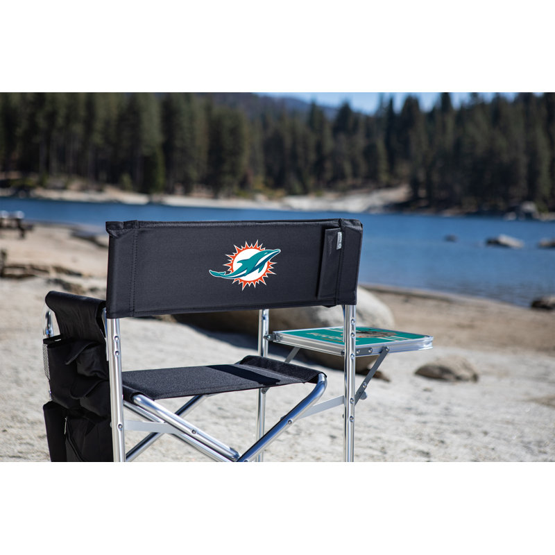 Folding Director Chair, Black, Miami Dolphins