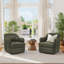 Fauteuil demi-tonneau pivotant en cuir véritable-172078239