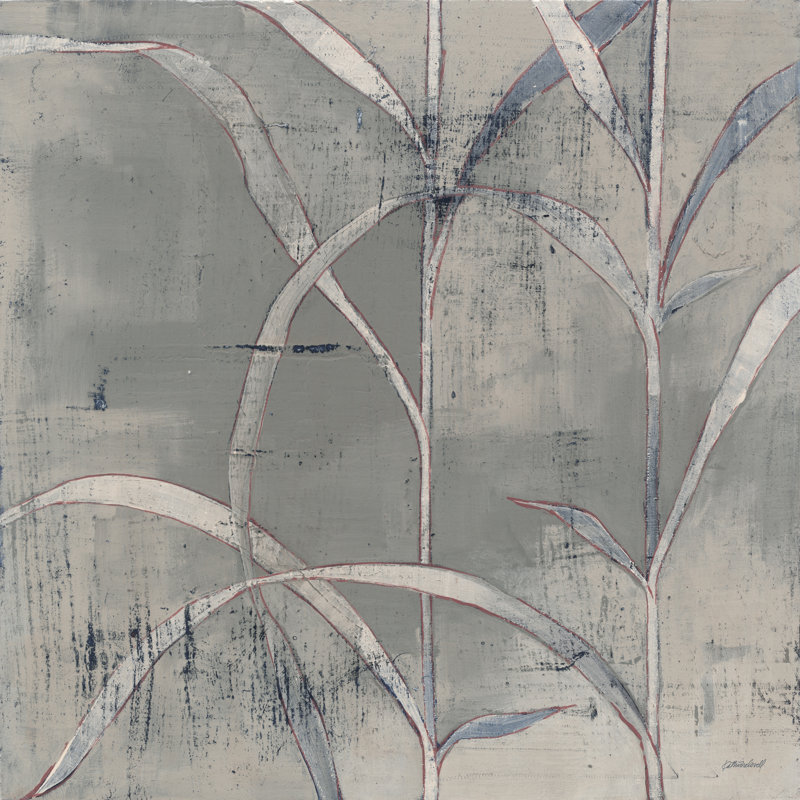 Dans le jardin III gris par Kathrine Lovell - peinture sur toile tendue, H 12 po x l 12 po, Non, Toile tendue
