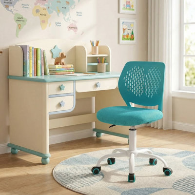 Chaise rembourrée douce, respirante, confortable, ergonomique et robuste pour enfants avec hauteur réglable et base de support stable pour la chambre des enfants