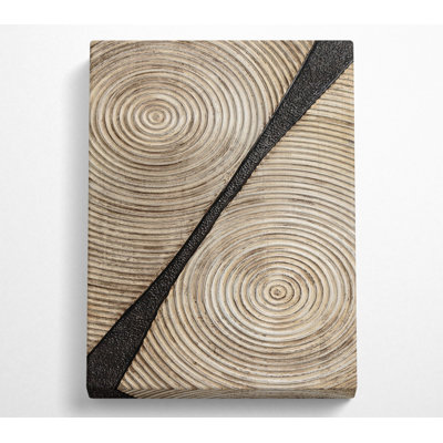Gold Circles With Black - No Frame Print on Canvas