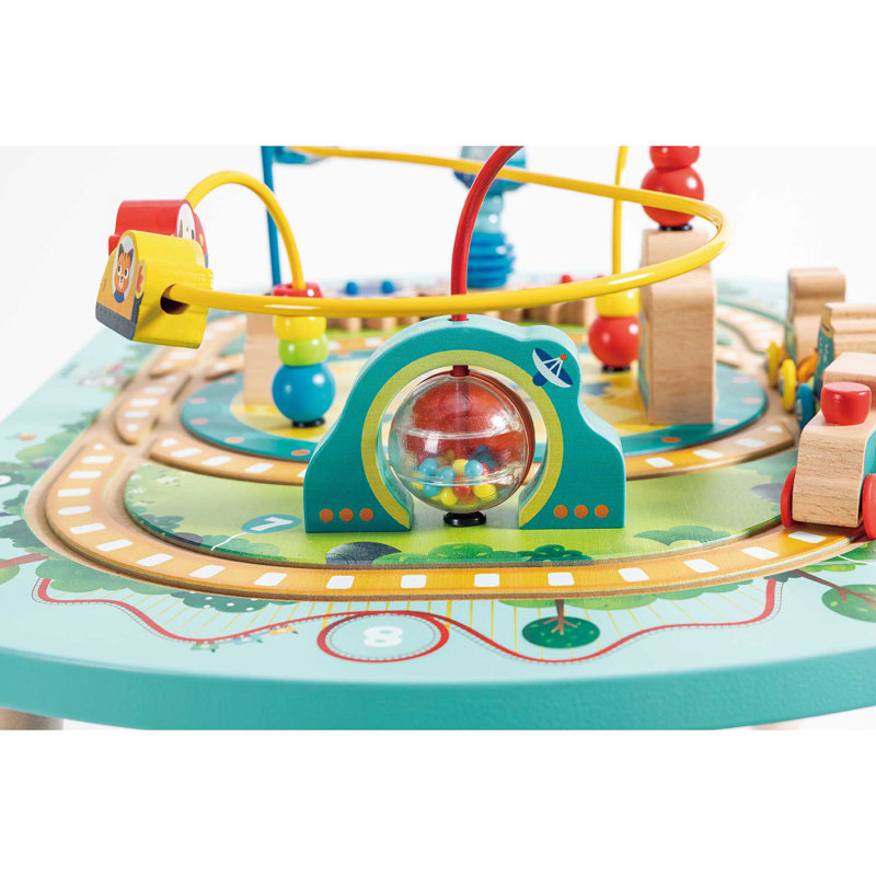 Hape: Table tournante de labyrinthe de chemin de fer - Jouet de labyrinthe en bois avec graphisme animal