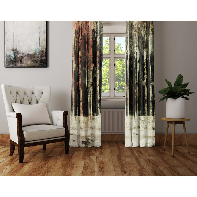 Paire de rideaux semi-transparents en polyester Mutlu, L 20 po x L 82 po