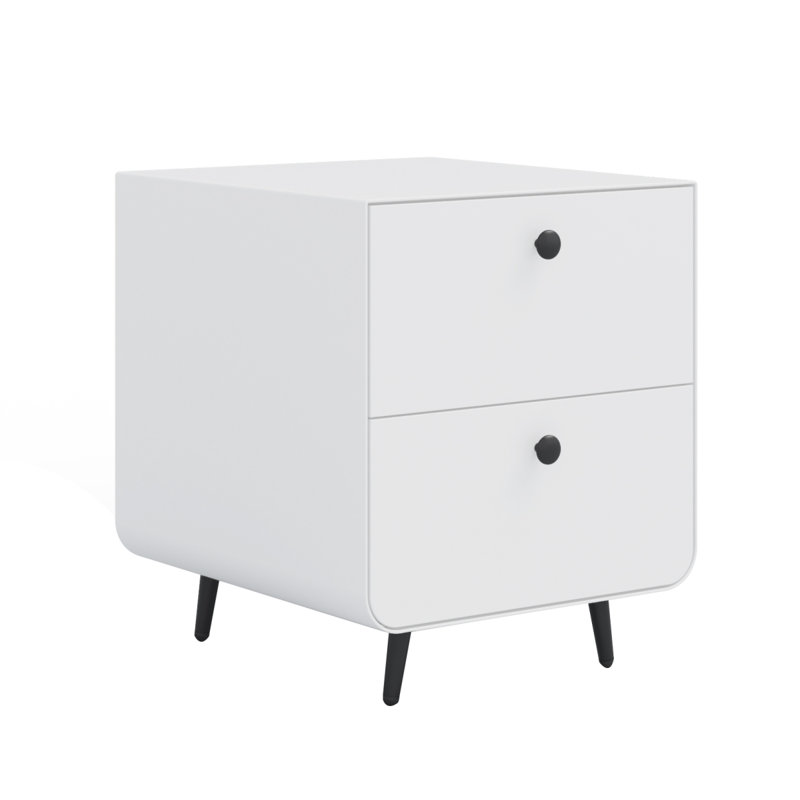 Armoire de rangement moderne pour table de chevet, armoire en acier avec 2 tiroirs, meubles de chevet