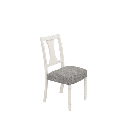 2 chaises d'appoint blanches et grises, 18,5 po de profondeur, finition grain de bois naturel de 2 chaises de salle à manger grises, dossier de 19 po