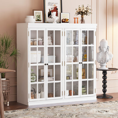 47.2"H Pantry Cabinet With 4 Glass Door by Red Barrel Studio
