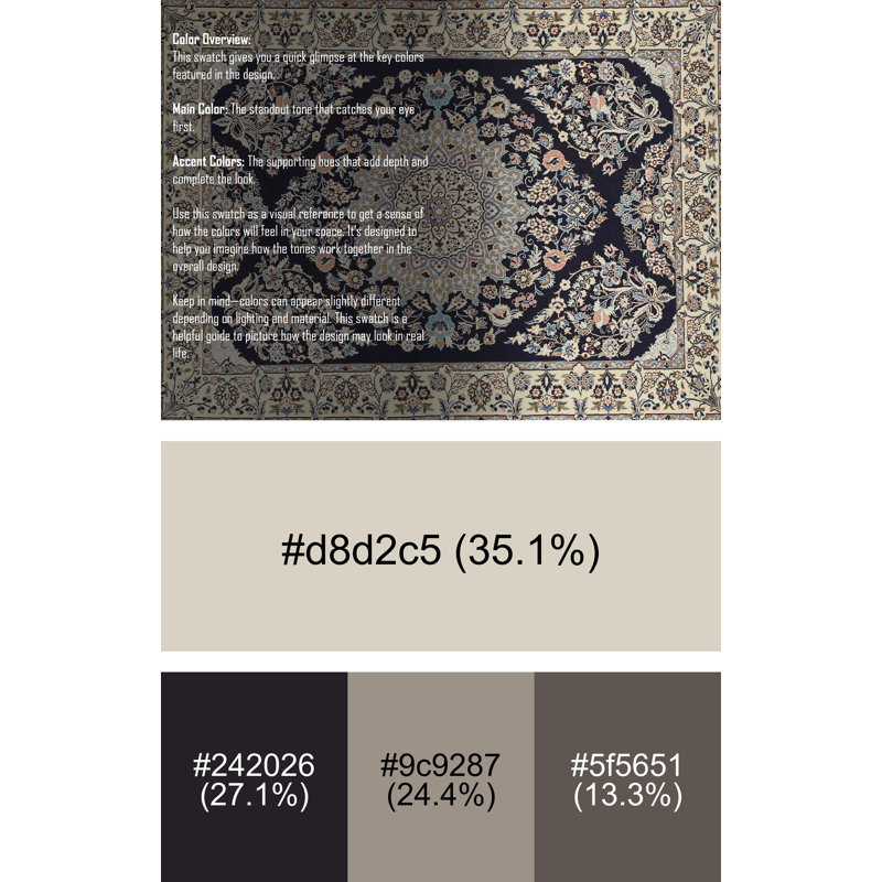 Noir/beige oriental Tapis décoratif déarlo, Rectangle 8 pi x 12 pi