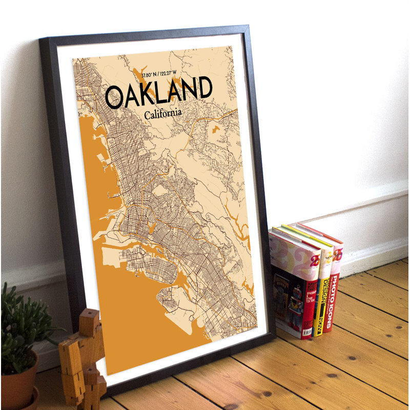 Oakland City Map - No Frame Print, 91.4cm H x 61cm W x 0.13cm D