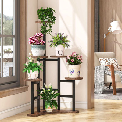 Tablette d'angle à 43 niveaux pour plantes multiples de 43,70 po de hauteur pour salon, patio, balcon et jardin