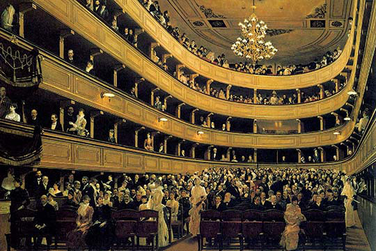 « hall » par gustav klimt,, reproduction d’art, H 44 po x l 66 po