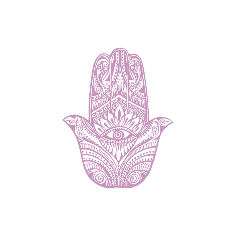 Décalcomanie murale yeux à main hamsa Eli, Lilas