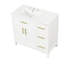 36-Inch Solid Wood Bathroom Vanity With Sink, Two Doors, Three Drawers, And MDF Boards For Durable Storage-126233009