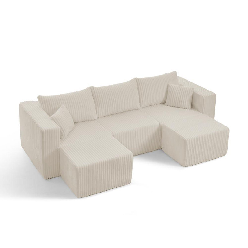 Boneless Modular Sectional Sofa (Brown), Beige