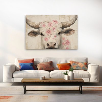 Art floral - Vache rétro