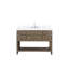 Meuble-lavabo simple en chêne gris 48 po X P 22 po D, dessus en marbre de Carrare et ensemble de robinet-117970938
