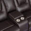 Fauteuil inclinable manuel moderne en similicuir avec console centrale et bande lumineuse à DEL