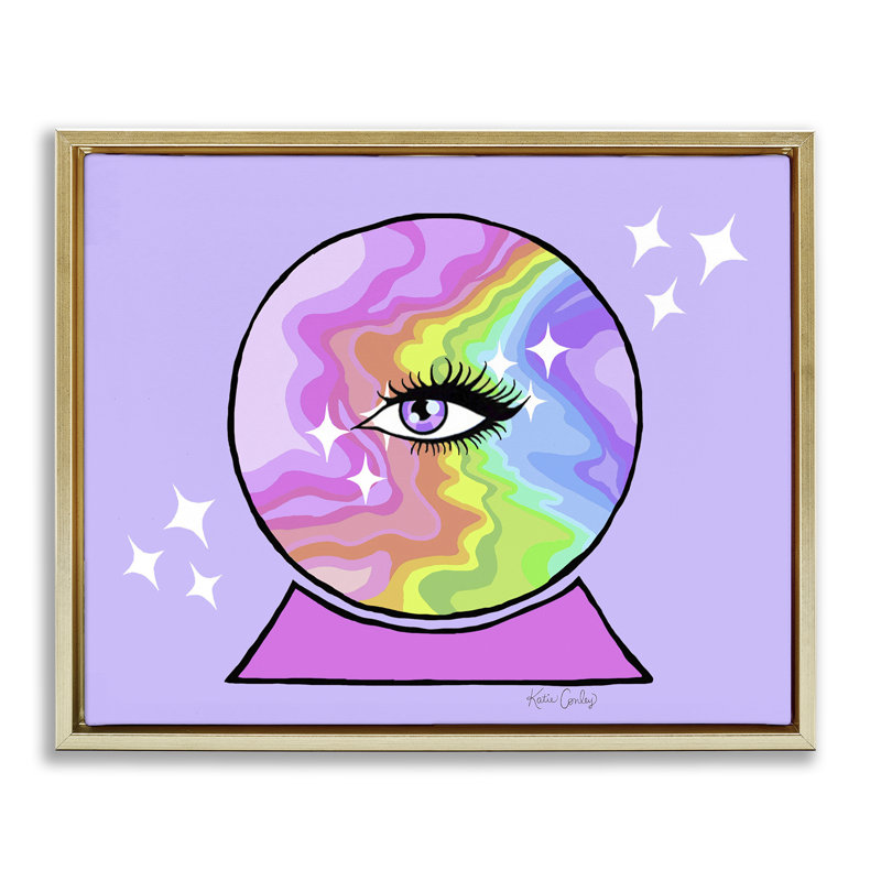 Cadre flottant Mystical Crystal Eye, conception de Katie Conley, H 17 po x l 21 po, Cadre flottant métallique doré