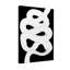 Mode en spirale abstraite blanche sur fond noir-698454085