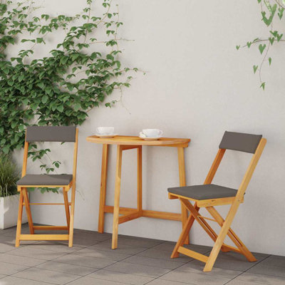 2 - Person Wood Patio Dining Set with Rectangular Table , Cushions Included